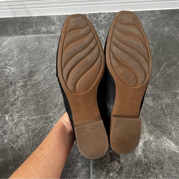 Clarks Juliet Palm Loafer Black Slip On Stacked Heel Size 11 Leather Loafer Fall - Picture 7 of 13